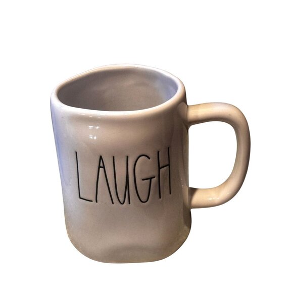 Rae Dunn Laugh Mug  Coffee Tea Mug Cup 18 Oz Ceramic Easter - Picture 1 of 3